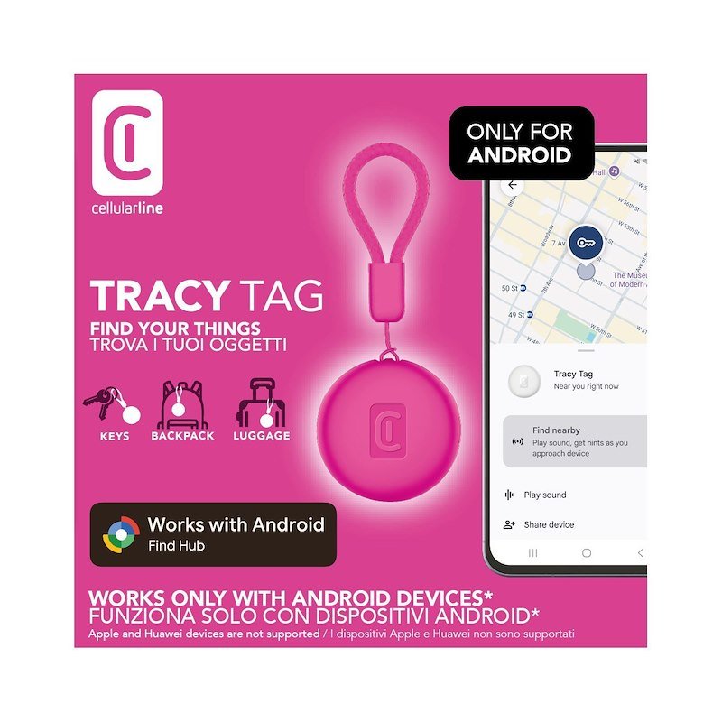 Cellularline Tracy Tag FOR ANDROID Bttracytagandroidp Rosa