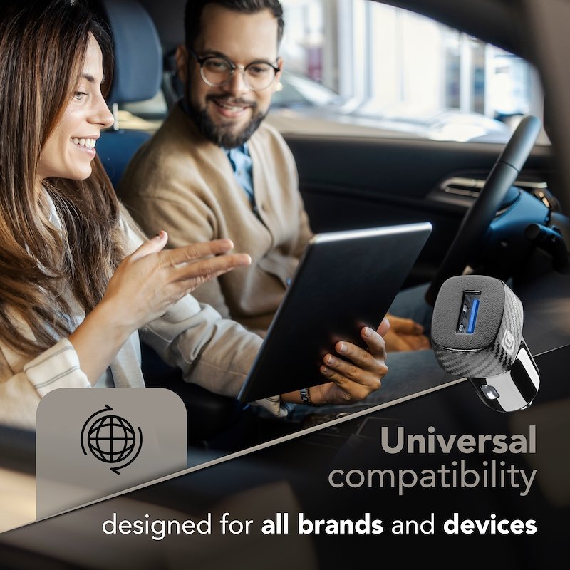 Cellularline Caricabatterie da Auto Cbrkit18wtyck nero