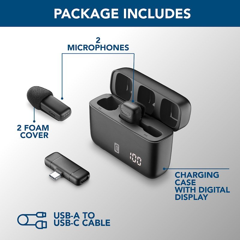 Cellularline Talk Pro Kit di due microfoni e un ricevitore Nero