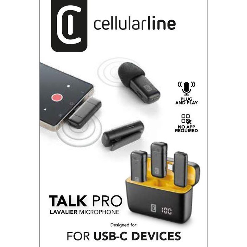 Cellularline Talk Pro Kit di due microfoni e un ricevitore Nero