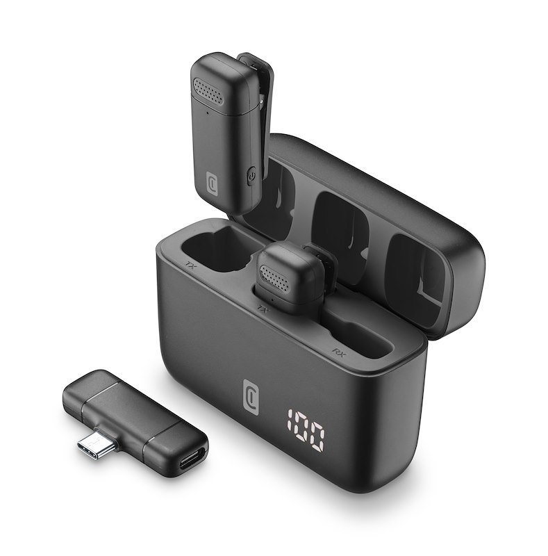 Cellularline Talk Pro Kit di due microfoni e un ricevitore Nero