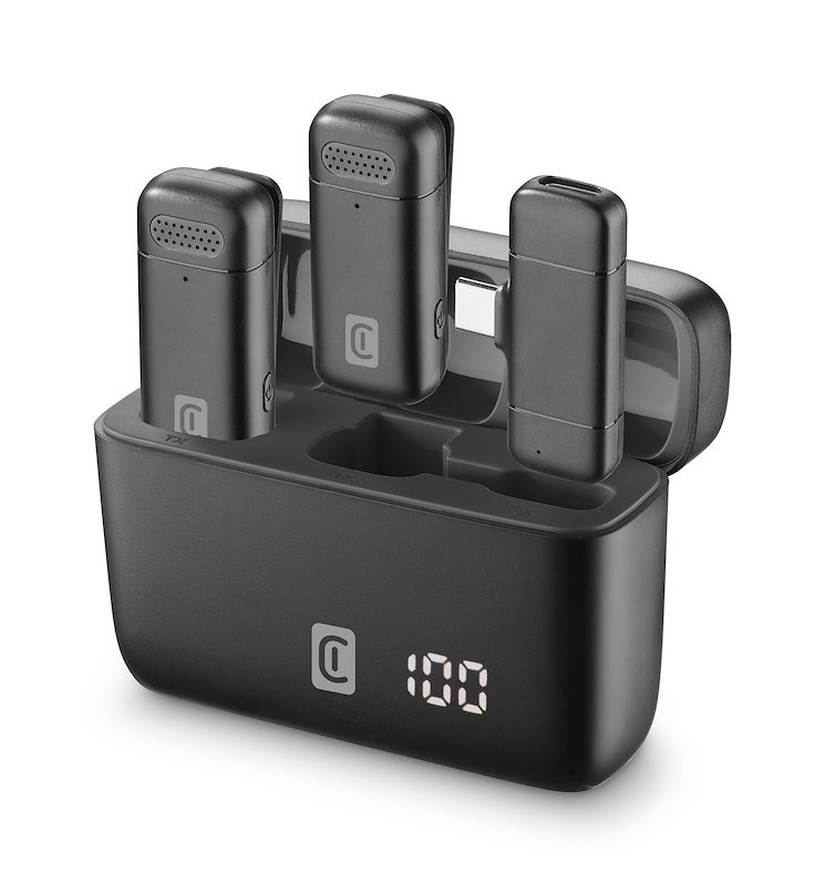 Cellularline Talk Pro Kit di due microfoni e un ricevitore Nero