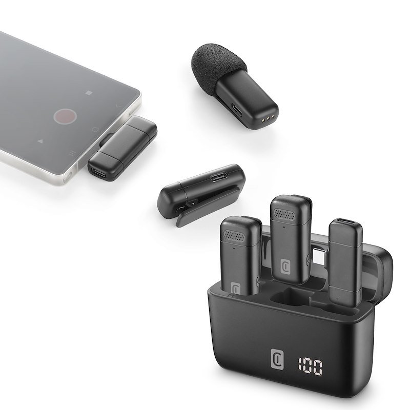 Cellularline Talk Pro Kit di due microfoni e un ricevitore Nero