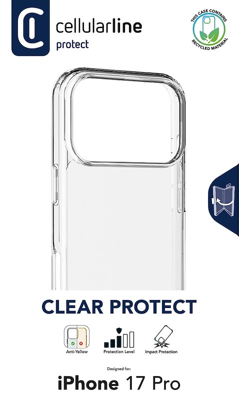 Cellularline Custodia Clear Strong iPhone 17 Pro Trasparente
