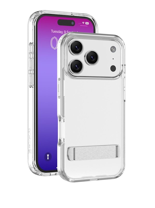 Cellularline Custodia Clear Stand iPhone 17 Pro Max Trasparente