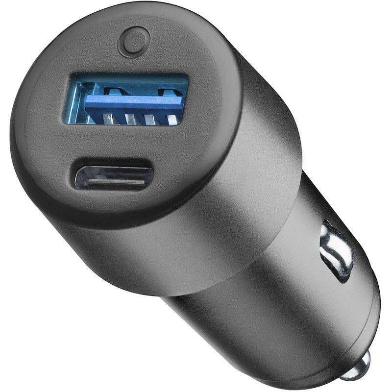 Cellularline Caricabatterie da auto PLOOS - AUTO CHARGER DUAL 20W USB + USB-C Plcbr2usbpd20wk