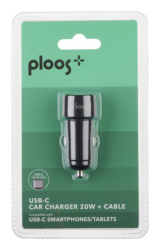 Cellularline Caricabatterie da auto PLOOS - AUTO KIT USB-C TO USB-C 20W Plcbrkitctoc20wk