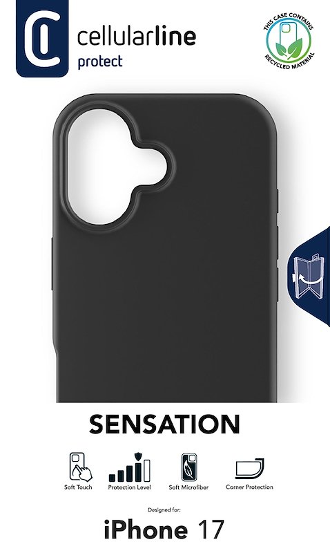 Cellularline Custodia Sensation iPhone 17 Nero