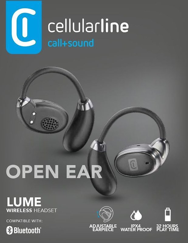 Cellularline Auricolari Lume Open-Ear Bluetooth Neri