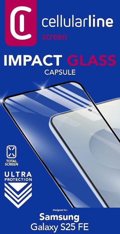 Cellularline Pellicola Impact Glass Capsule Galaxy S25 FE Tempgcabgals25fek