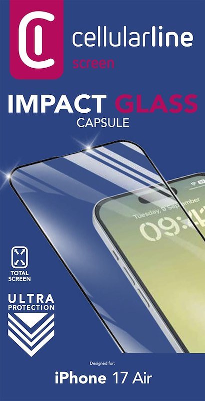 Cellularline  Impact Glass - iPhone 17 Air Vetro temperat Tempgcapiph17maxk
