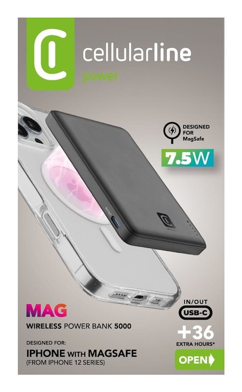 Cellularline Power Bank Magsafe 5000 Nero