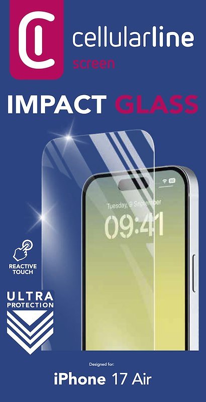 Cellularline Pellicola Impact Glass - iPhone 17 Air Tempglassiph17max