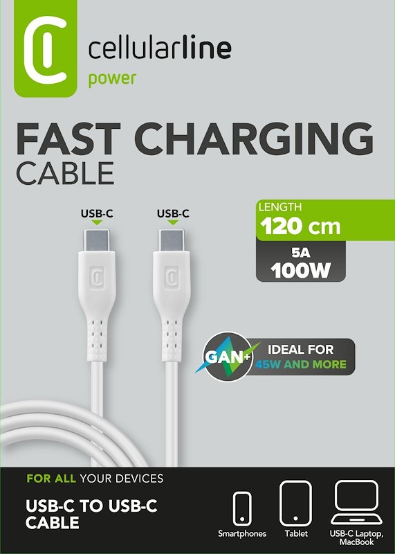 CellularLine USB-C Cable Usbdata100c2c5a1mw bianco