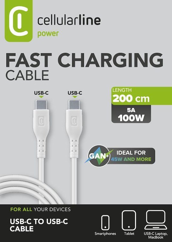 Cellularline USB-C Cable 5A 100W - 200 cm