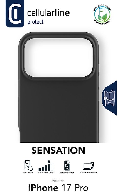 Cellularline Sensation Custodia iPhone 17 Pro Nero