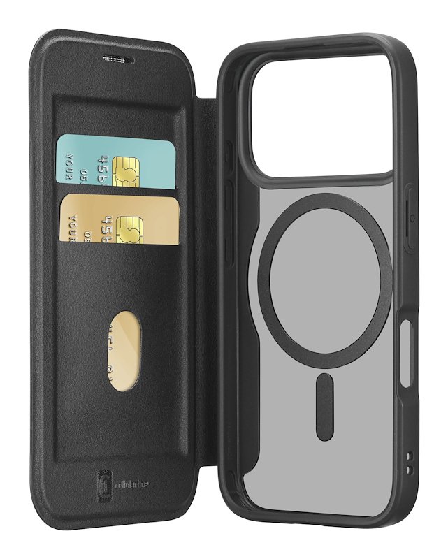 Cellularline Custodia a libro iPhone 17 Pro Max Daily Magsafe Nero