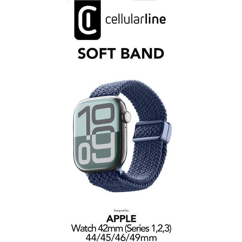 Cellularline Soft Band - Apple Watch 42 (S.1-2-3)/44/45/46/49 mm Softappwatch4244b blu
