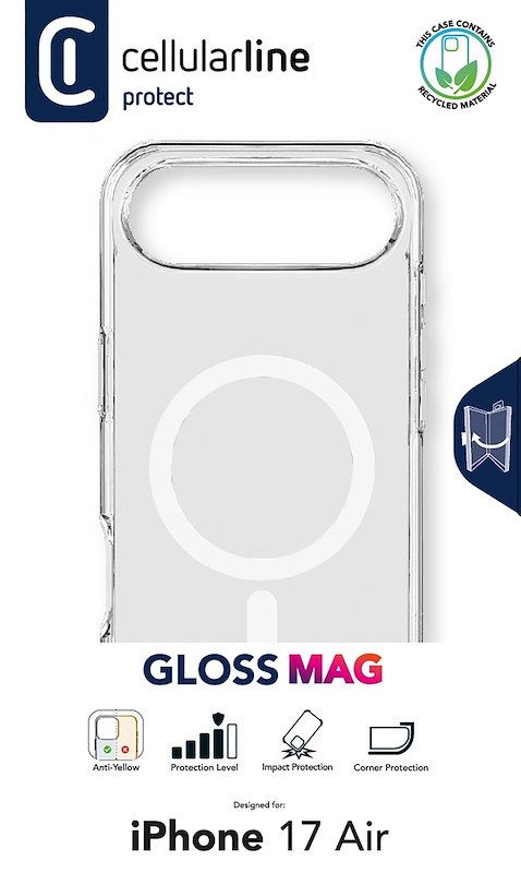 Cellularline Custodia iPhone 17 Air Gloss Magsafe Trasparente