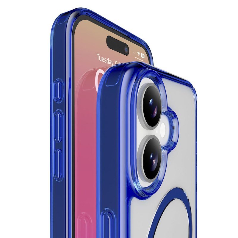 Cellularline Custodia iPhone 17 Iconic Magsafe Trasparente/Blu