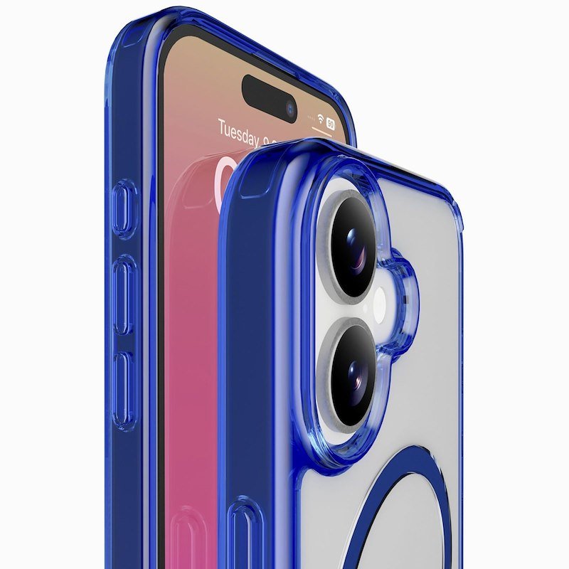 Cellularline Custodia iPhone 17 Iconic Magsafe Trasparente/Blu