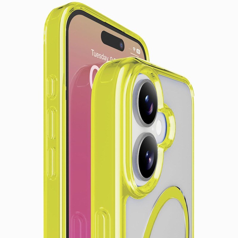 Cellularline Custodia iPhone 17 Iconic Magsafe Trasparente/Lime