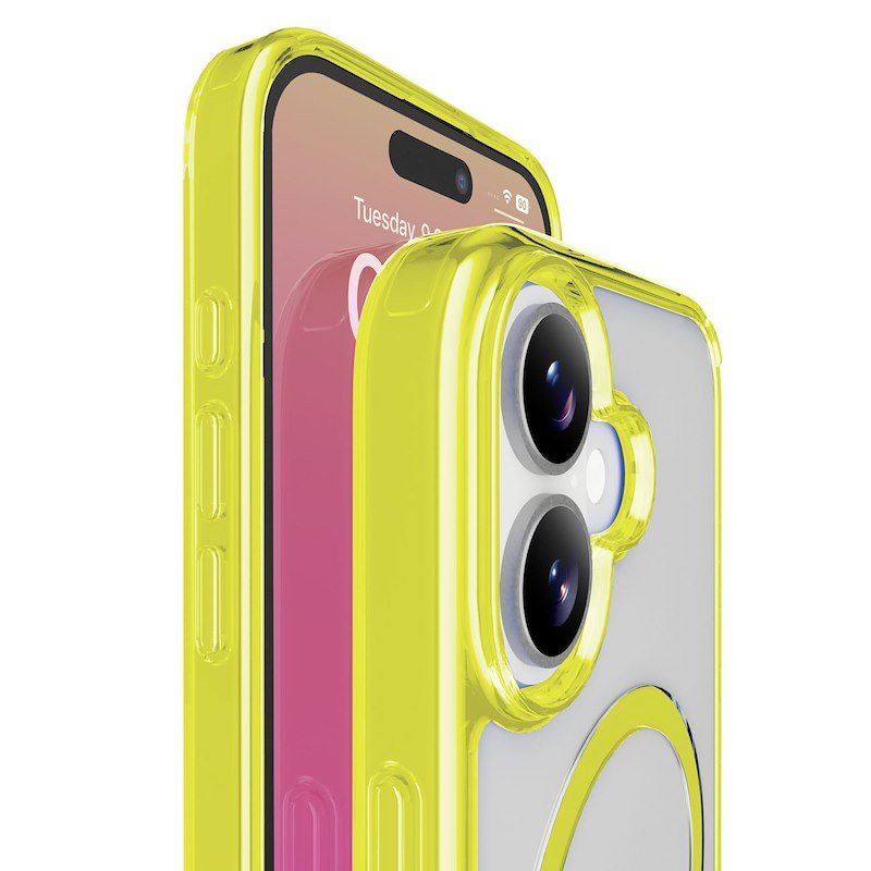 Cellularline Custodia iPhone 17 Iconic Magsafe Trasparente/Lime