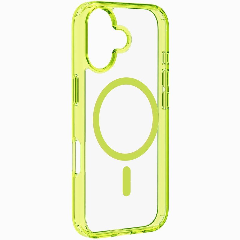 Cellularline Custodia iPhone 17 Iconic Magsafe Trasparente/Lime
