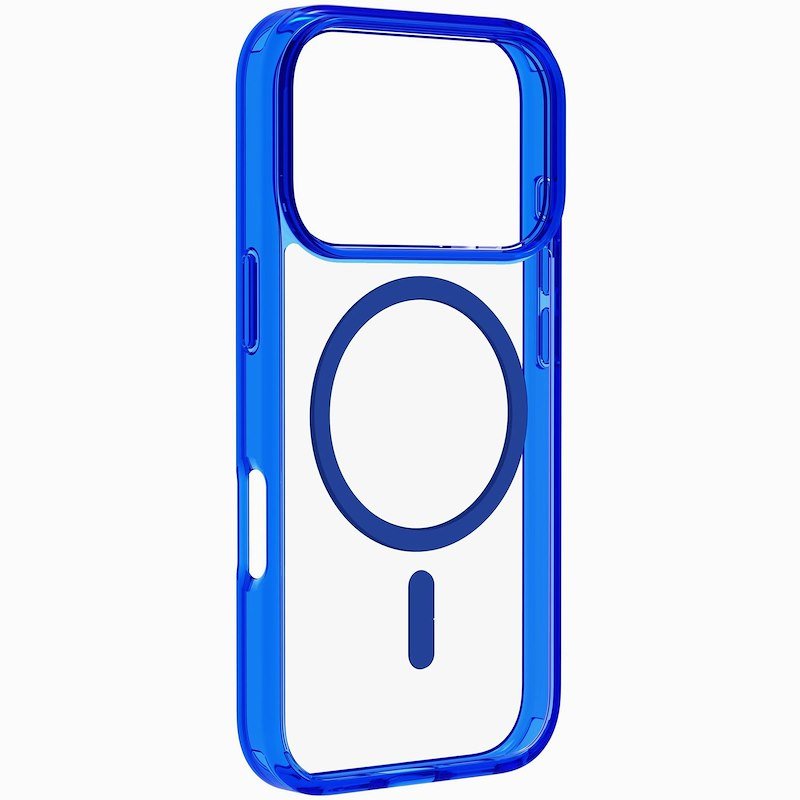 Cellularline Custodia iPhone 17 Pro Max Iconic Magsafe Trasparente/Blu