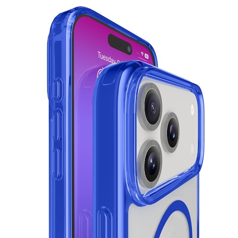 Cellularline Custodia iPhone 17 Pro Max Iconic Magsafe Trasparente/Blu
