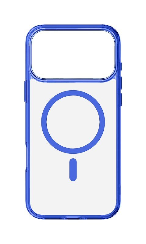 Cellularline Custodia iPhone 17 Pro Max Iconic Magsafe Trasparente/Blu