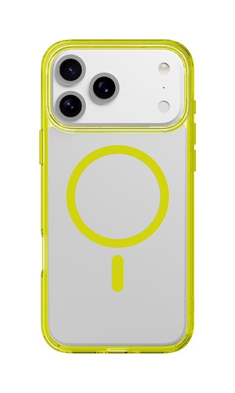 Cellularline Custodia iPhone 17 Pro Max Iconic Magsafe Trasparente/Lime