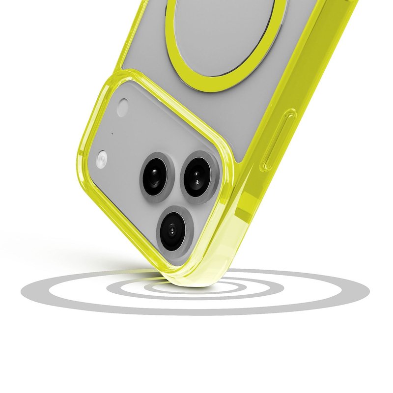 Cellularline Custodia iPhone 17 Pro Max Iconic Magsafe Trasparente/Lime