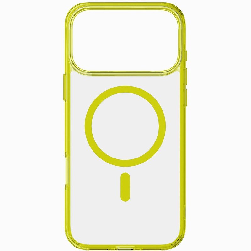 Cellularline Custodia iPhone 17 Pro Max Iconic Magsafe Trasparente/Lime