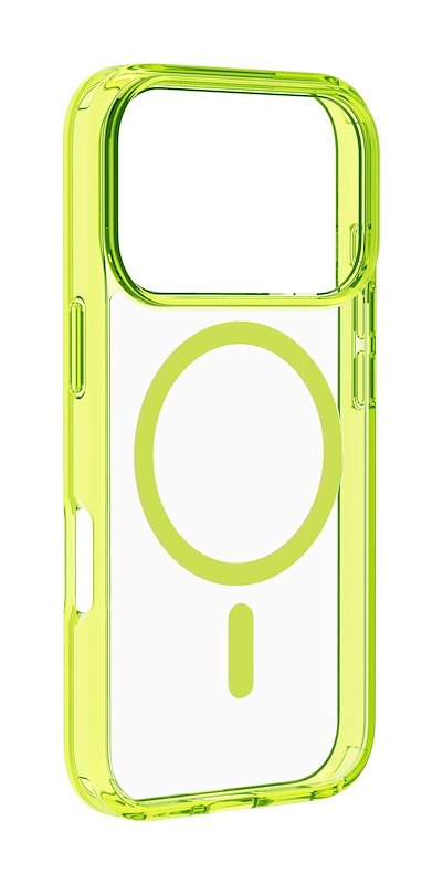 Cellularline Custodia iPhone 17 Pro Max Iconic Magsafe Trasparente/Lime