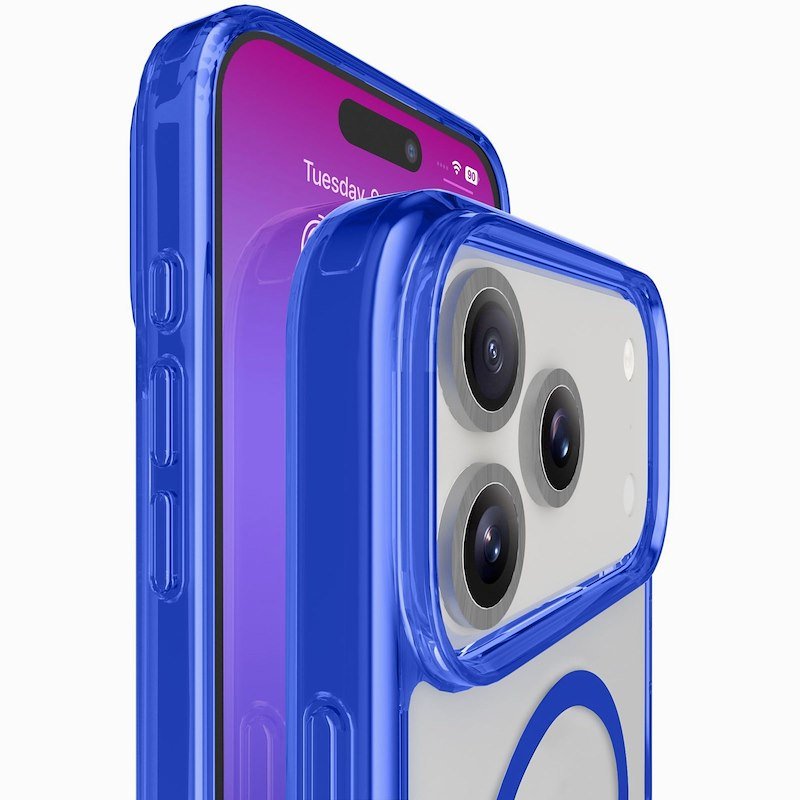 Cellularline Custodia iPhone 17 Pro Iconic Magsafe Trasparente/Blu