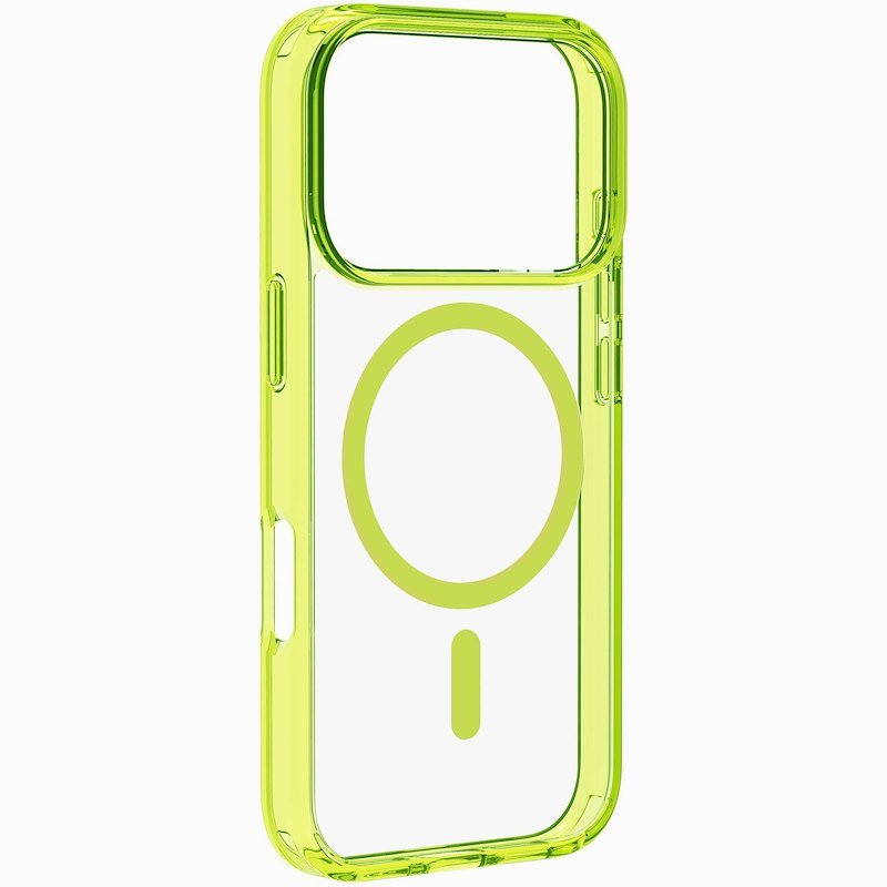 Cellularline Custodia iPhone 17 Pro Iconic Magsafe Trasparente/Lime