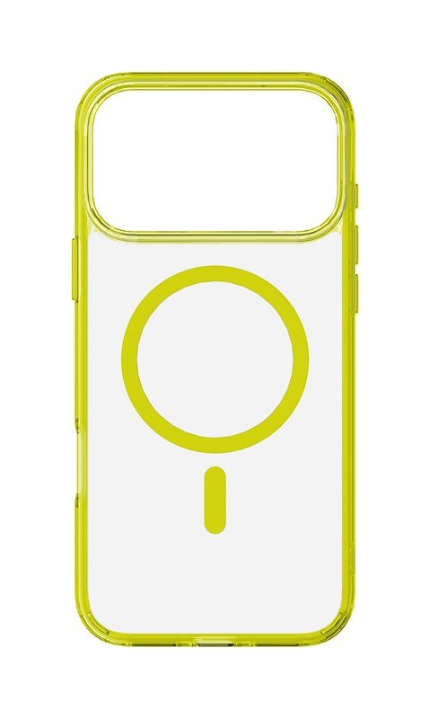 Cellularline Custodia iPhone 17 Pro Iconic Magsafe Trasparente/Lime