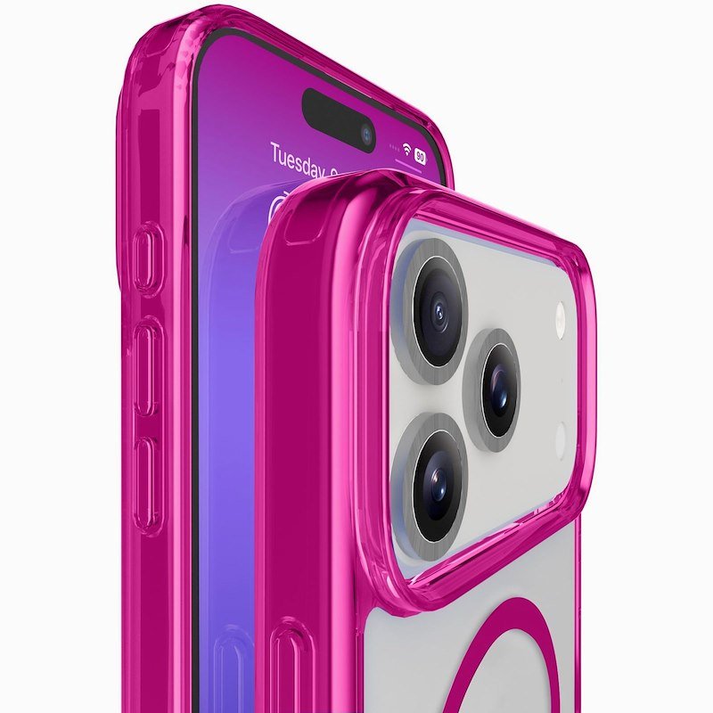 Cellularline Custodia iPhone 17 Pro Iconic Magsafe Trasparente/Rosa