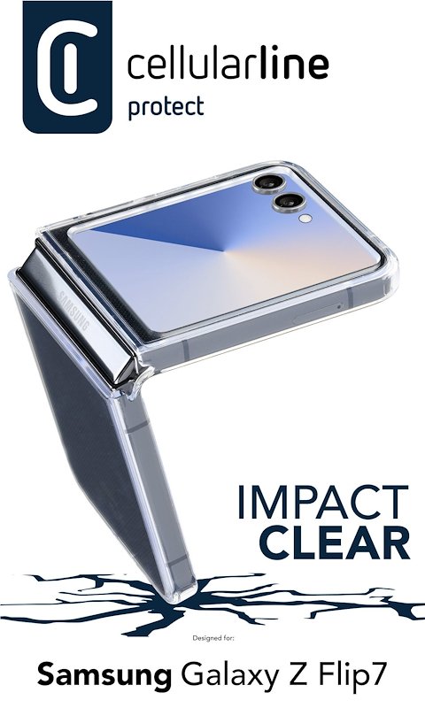 Cellularline Custodia Galaxy Z Flip7 Impact Clear Trasparente