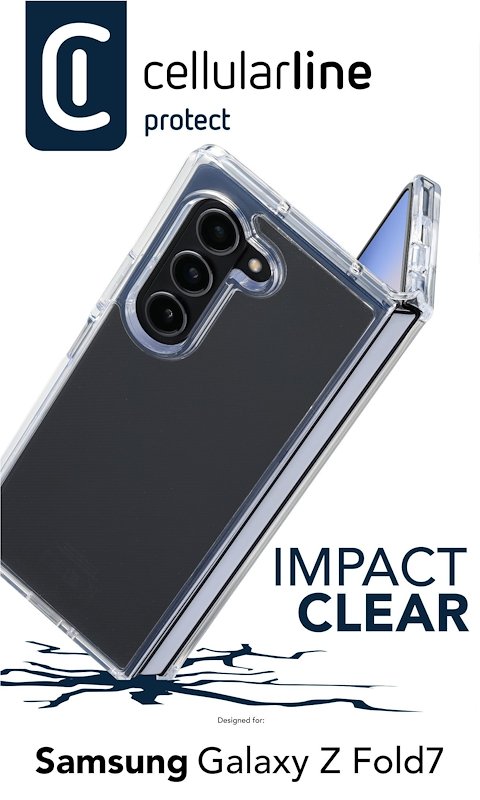Cellularline Custodia Galaxy Z Fold7 Impact Clear Trasparente