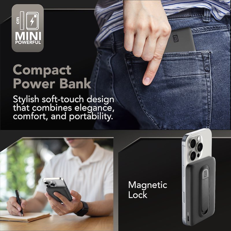 Cellularline Power Bank Mag Stand 5.000 Qi2 Nero