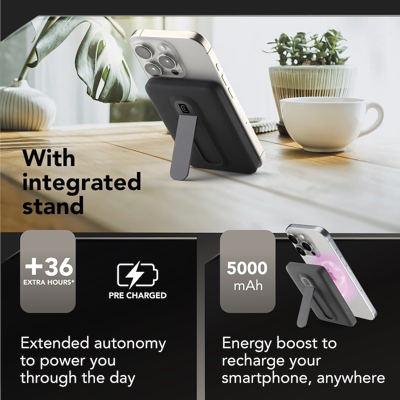 Cellularline Power Bank Mag Stand 5.000 Qi2 Nero