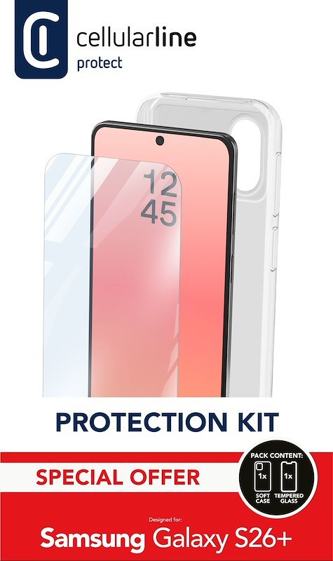Cellularline Custodia Galaxy S26+ Protection Kit Trasparente