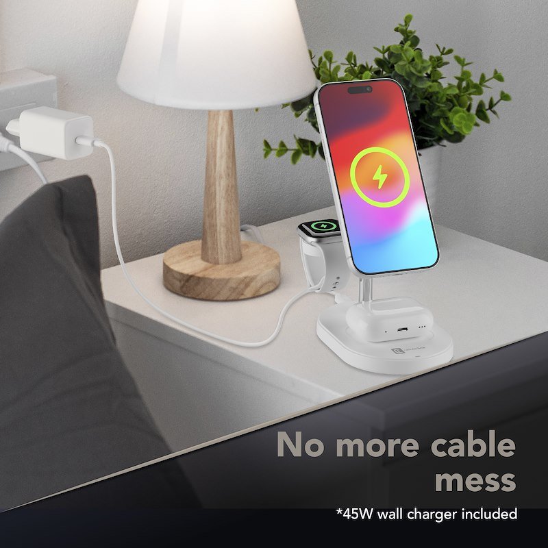 Cellularline Stazione di ricarica wireless Mag Trio QI2.2 25W  Bianco