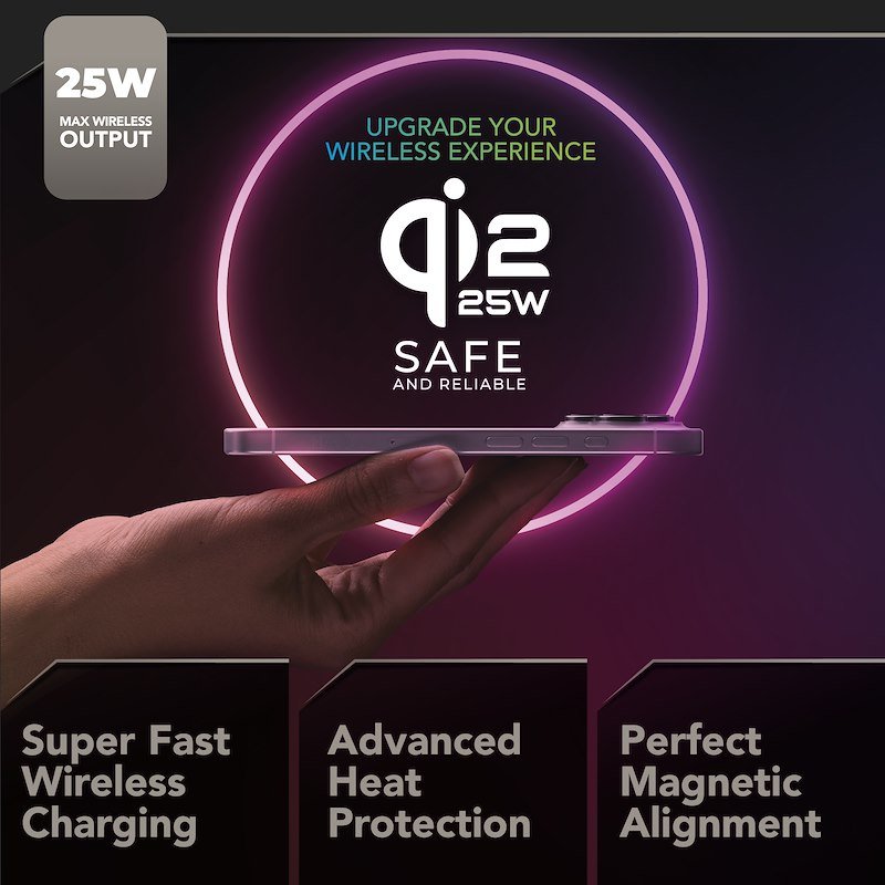 Cellularline Stazione di ricarica wireless Mag Duo QI2.2 25W Bianco