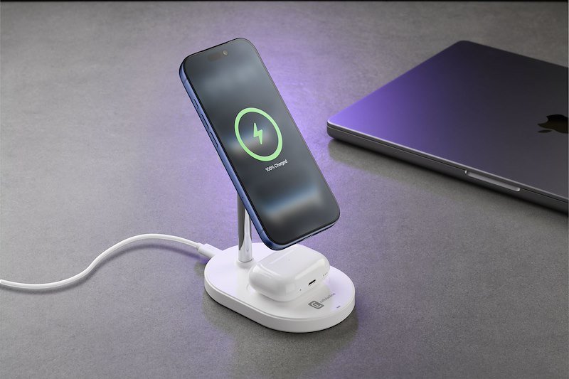 Cellularline Stazione di ricarica wireless Mag Duo QI2.2 25W Bianco