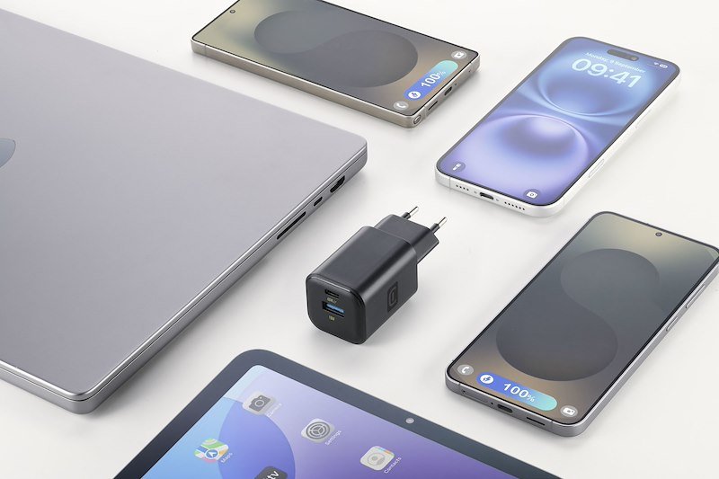 Cellularline Caricabatterie 2 porte USB-C e USB-A  Achganentry2pd65wk