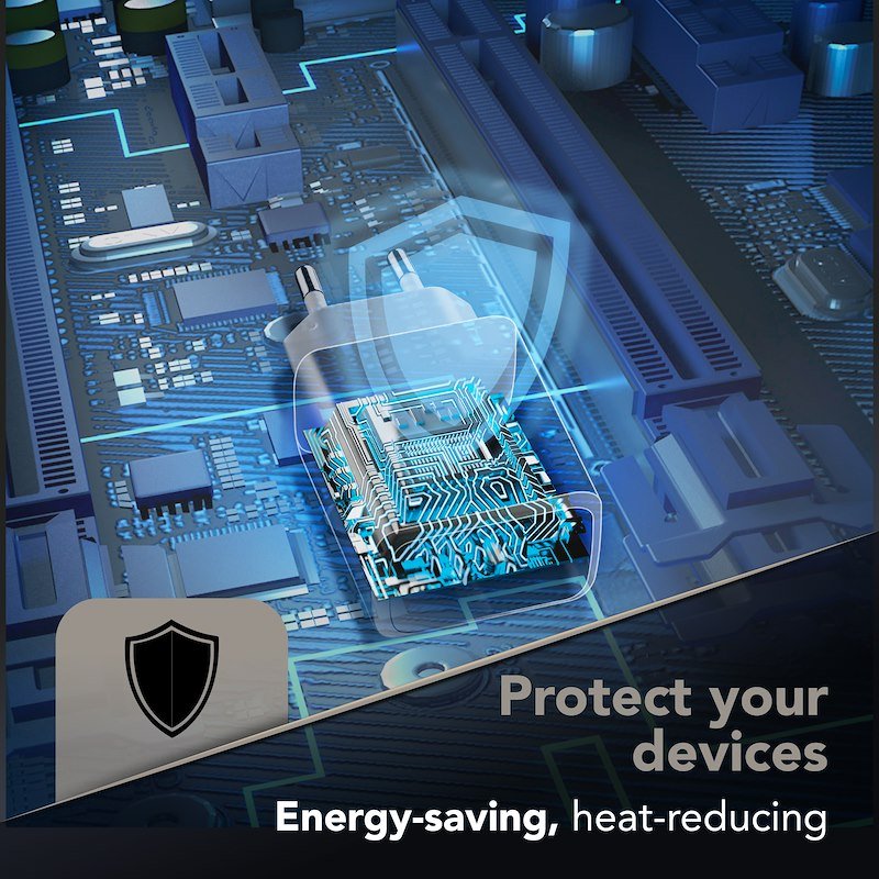 Cellularline Caricabatterie 2 porte USB-C e USB-A  Achganentry2pd65wk