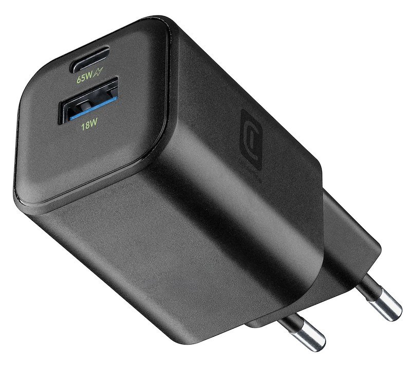 Cellularline Caricabatterie 2 porte USB-C e USB-A  Achganentry2pd65wk